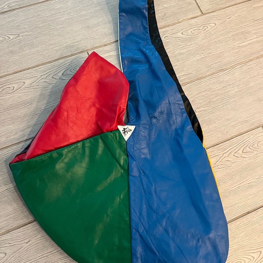 Vintage Tashire Design 1980s Rare Color-block Sling Bag with Unique Design